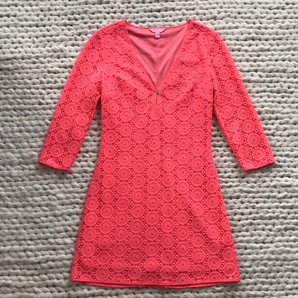 Lilly Pulitzer Coral Lace Dress